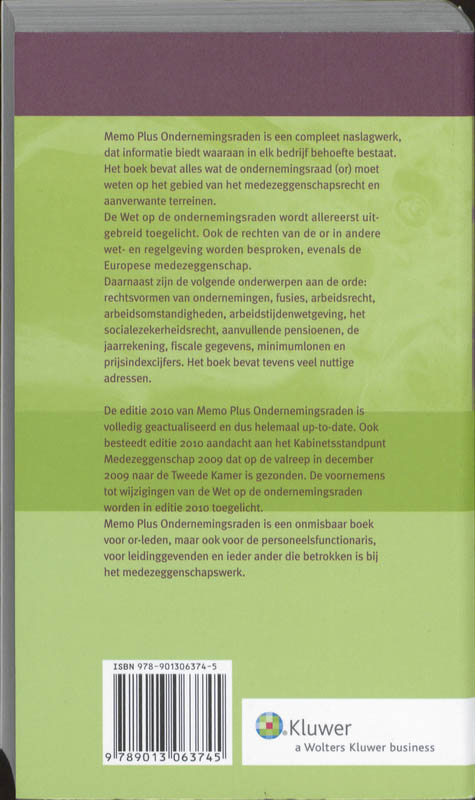 Memo Plus Ondernemingsraden / 2010 achterkant