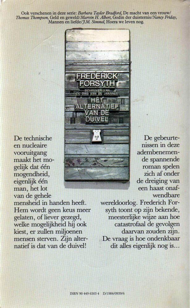 ALTERNATIEF VAN DE DUIVEL achterkant