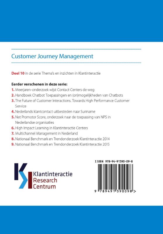Thema's en inzichten in klantinteractie 10 -   Customer journey management achterkant