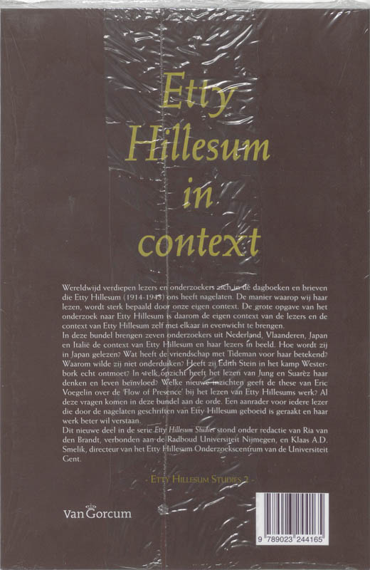 Etty Hillesum Studies 2 - Etty Hillesum in context achterkant