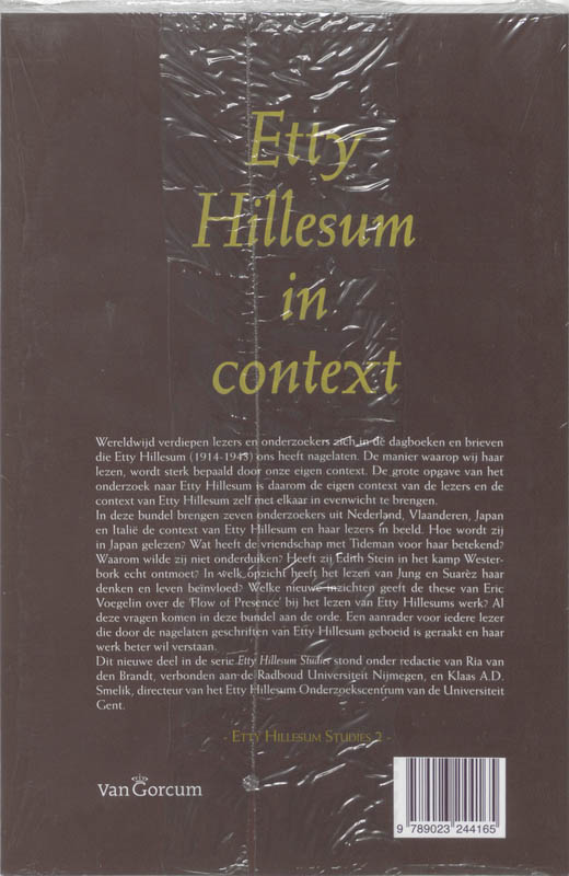 Etty Hillesum in context / Etty Hillesum Studies / 2 achterkant