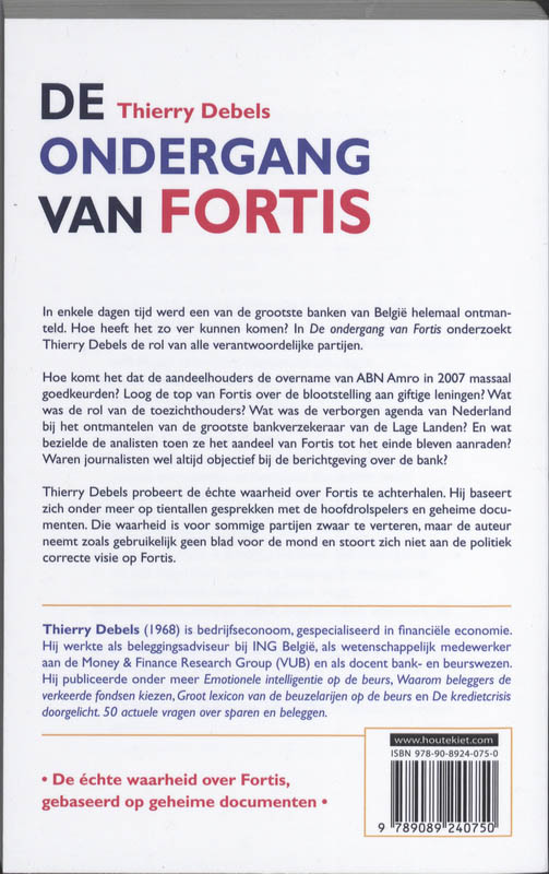 De Ondergang Van Fortis achterkant