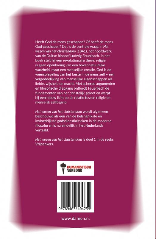 Het wezen van het christendom / Vrijdenkers / 1 achterkant