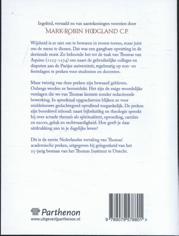 De academische preken achterkant