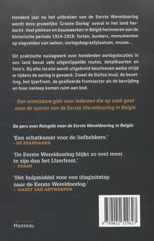 Reisgids naar de Eerste Wereldoorlog in België achterkant