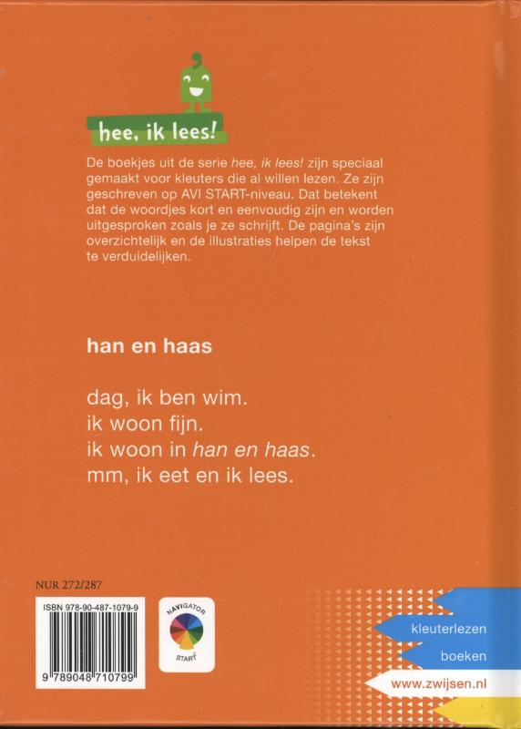 Hee, ik lees! - Han en haas achterkant