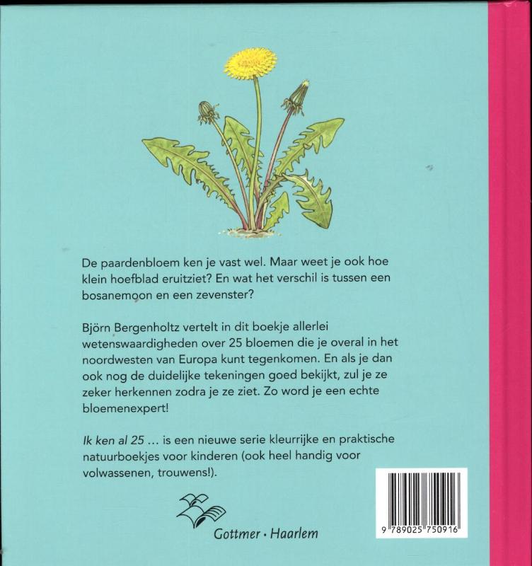 Ik ken al 25 bloemen achterkant