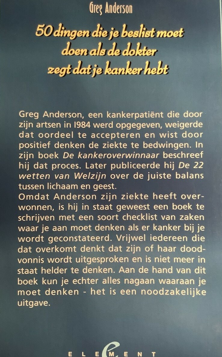 50 dingen die je beslist moet doen als de dokter zegt dat je kanker hebt achterkant