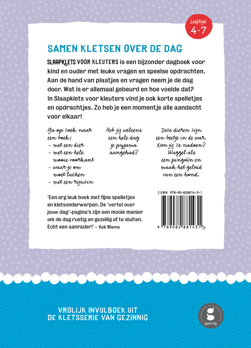Slaapklets! voor kleuters / deel 2 achterkant