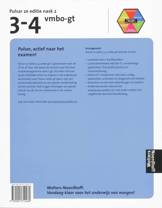 Leerboek Nask 2 3-4 Vmbo-gt Pulsar achterkant