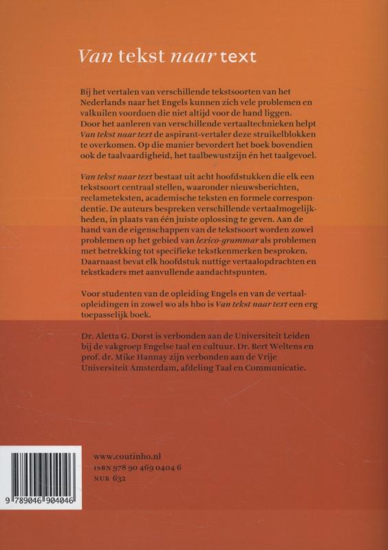 Van tekst naar text Van tekst naar text achterkant