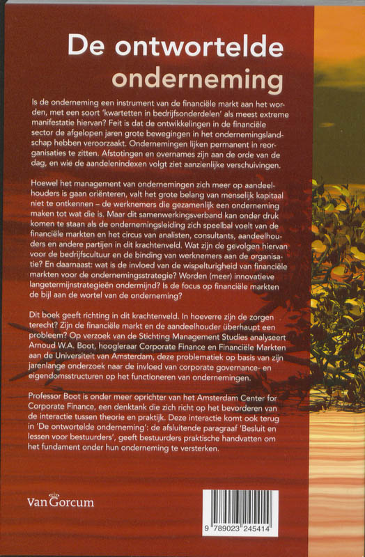 De ontwortelde onderneming achterkant