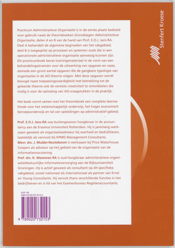 Grondslagen administratieve organisatie: - Practicum Grondslagen administratieve organisatie: - Practicum achterkant