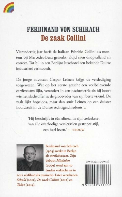 De zaak Collini / Rainbow pocketboeken / 1130 achterkant