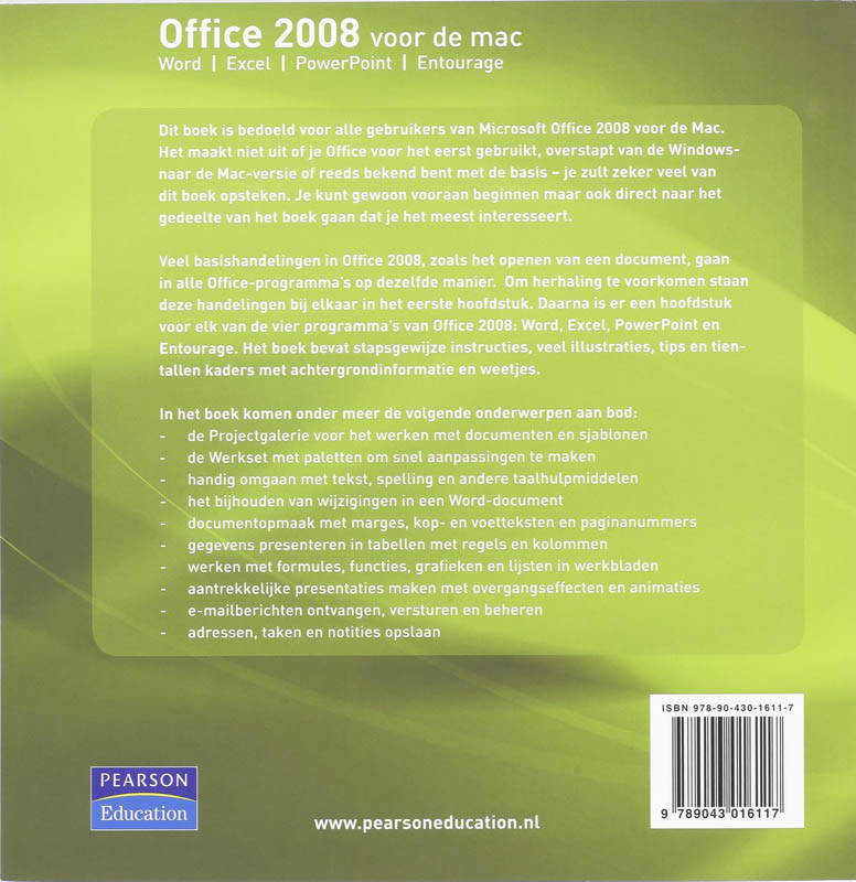 Office 2008 voor de Mac / Mac achterkant