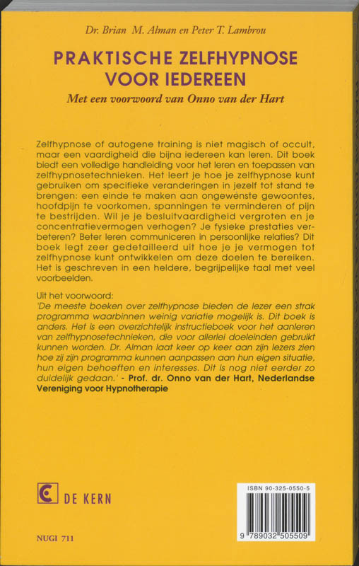 Praktische zelfhypnose voor iedereen Praktische zelfhypnose voor iedereen achterkant