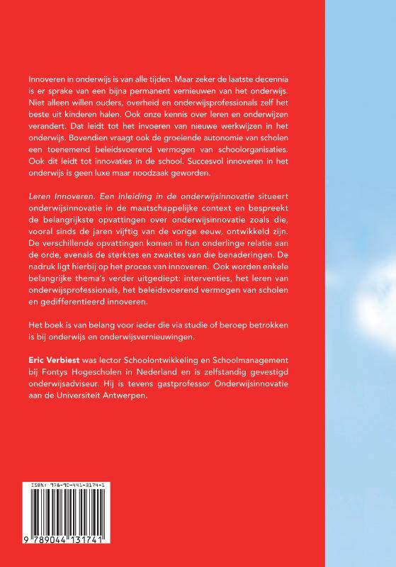 Leren innoveren. Een inleiding in de onderwijsinnovatie Leren innoveren. Een inleiding in de onderwijsinnovatie achterkant