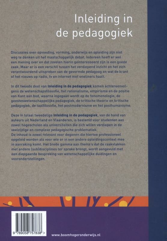 Inleiding in de pedagogiek / 2 Grondslagen en stromingen achterkant