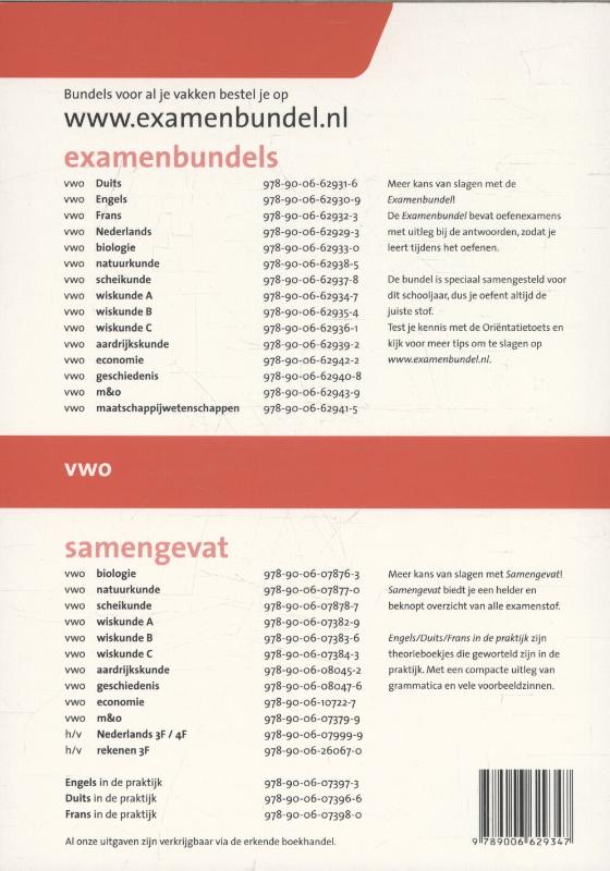 Examenbundel 2016/2017 vwo Wiskunde A achterkant