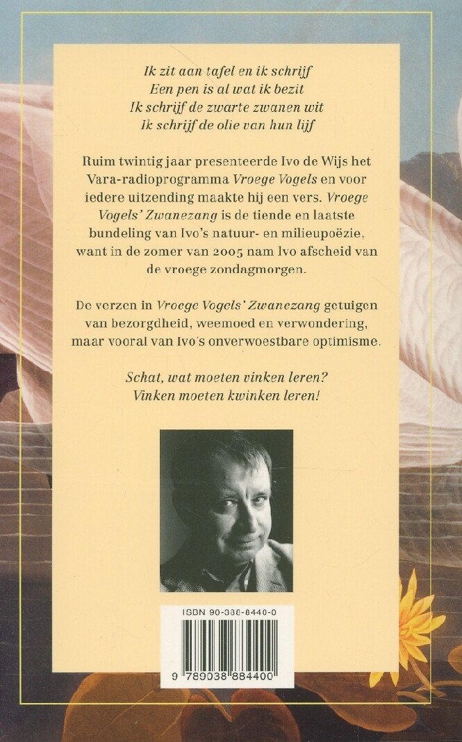 Vroege Vogels' Zwanezang achterkant