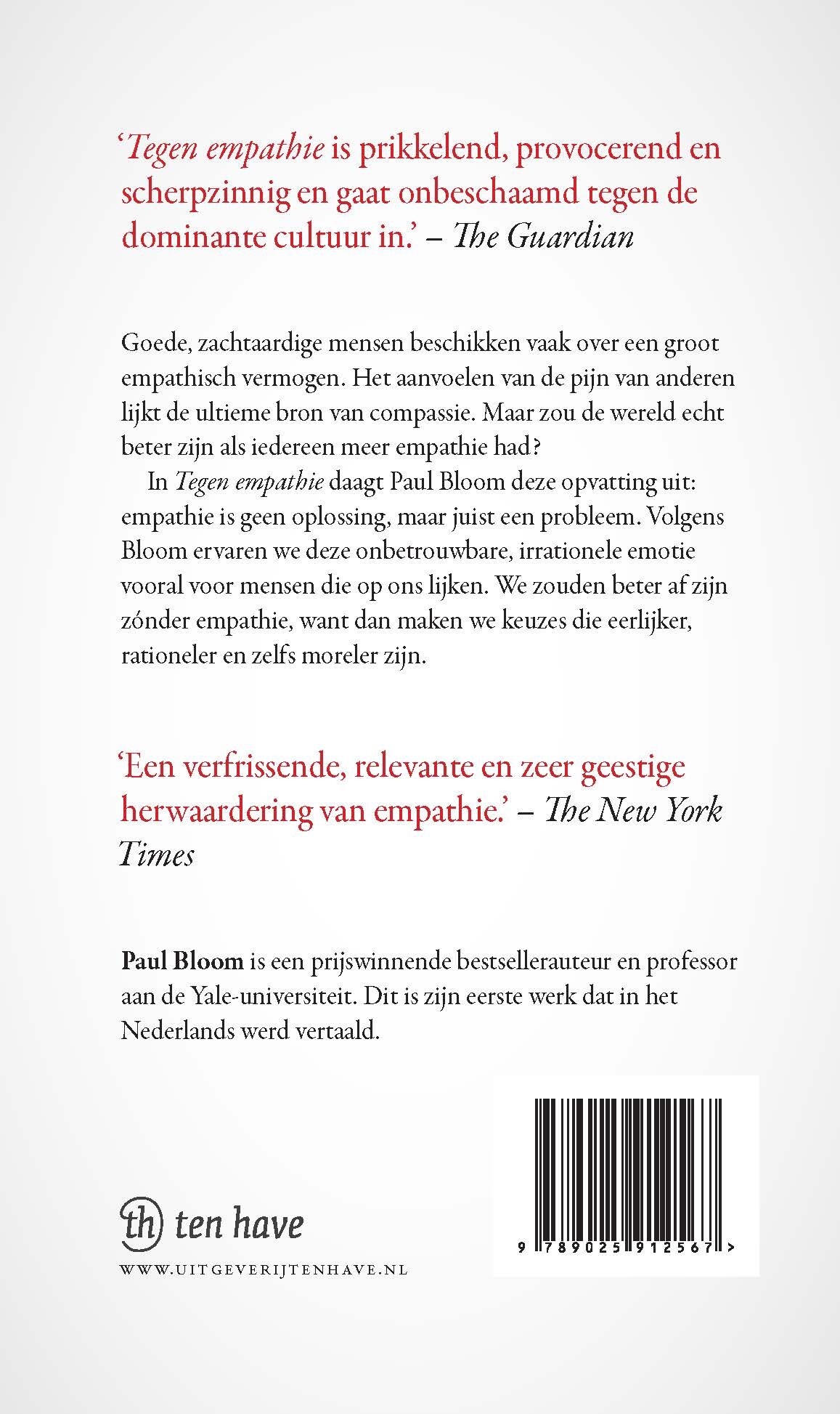 Tegen empathie achterkant