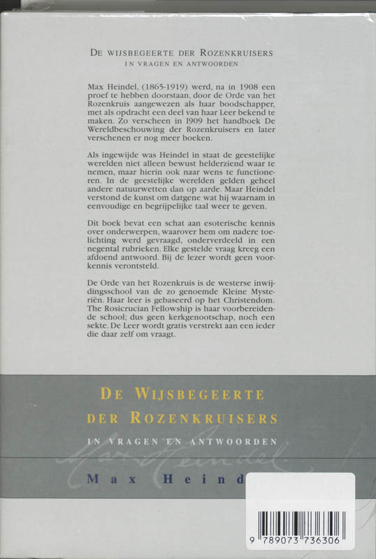 De wijsbegeerte rozenkruizers achterkant