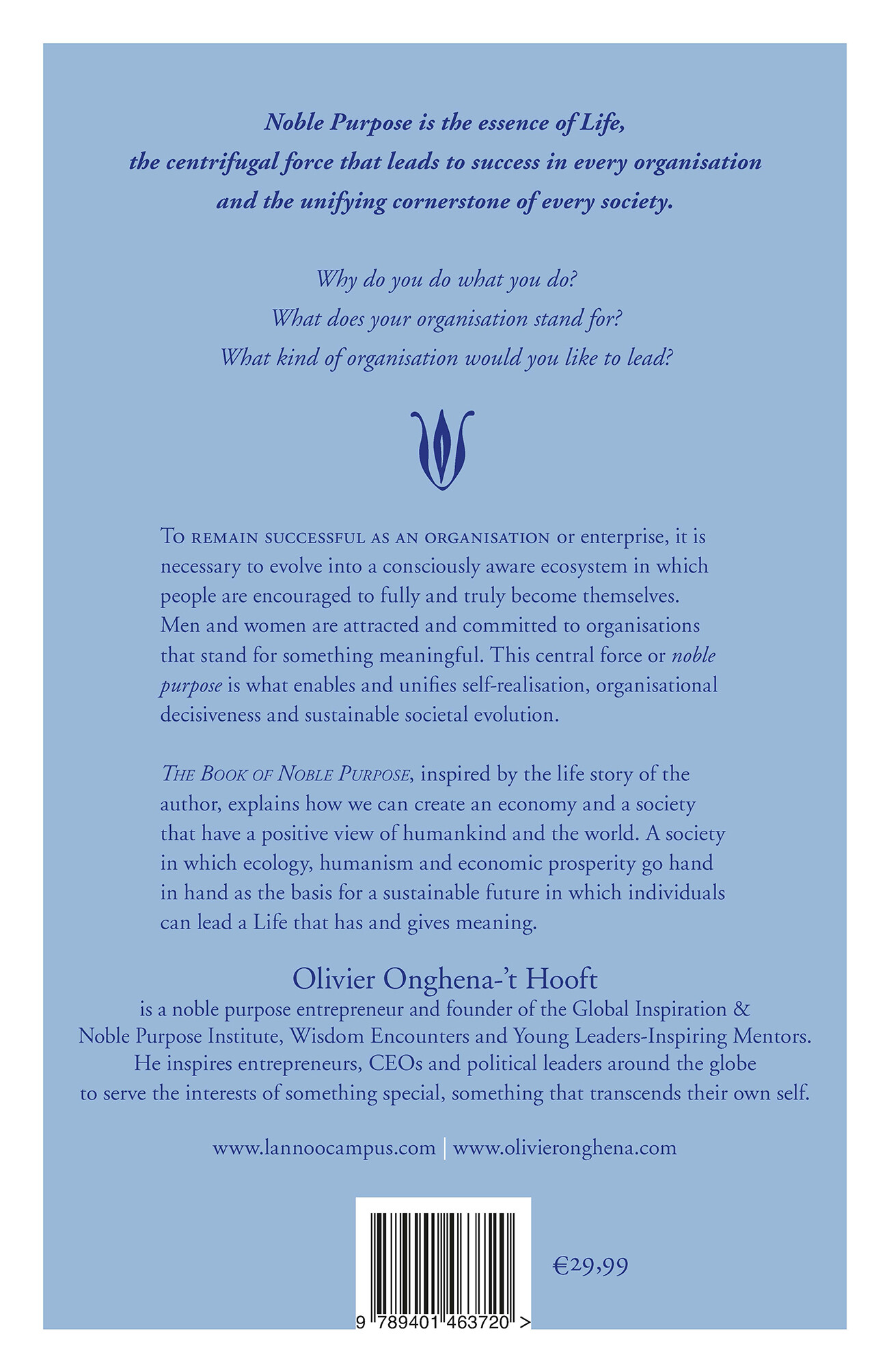 The Book of Noble Purpose achterkant