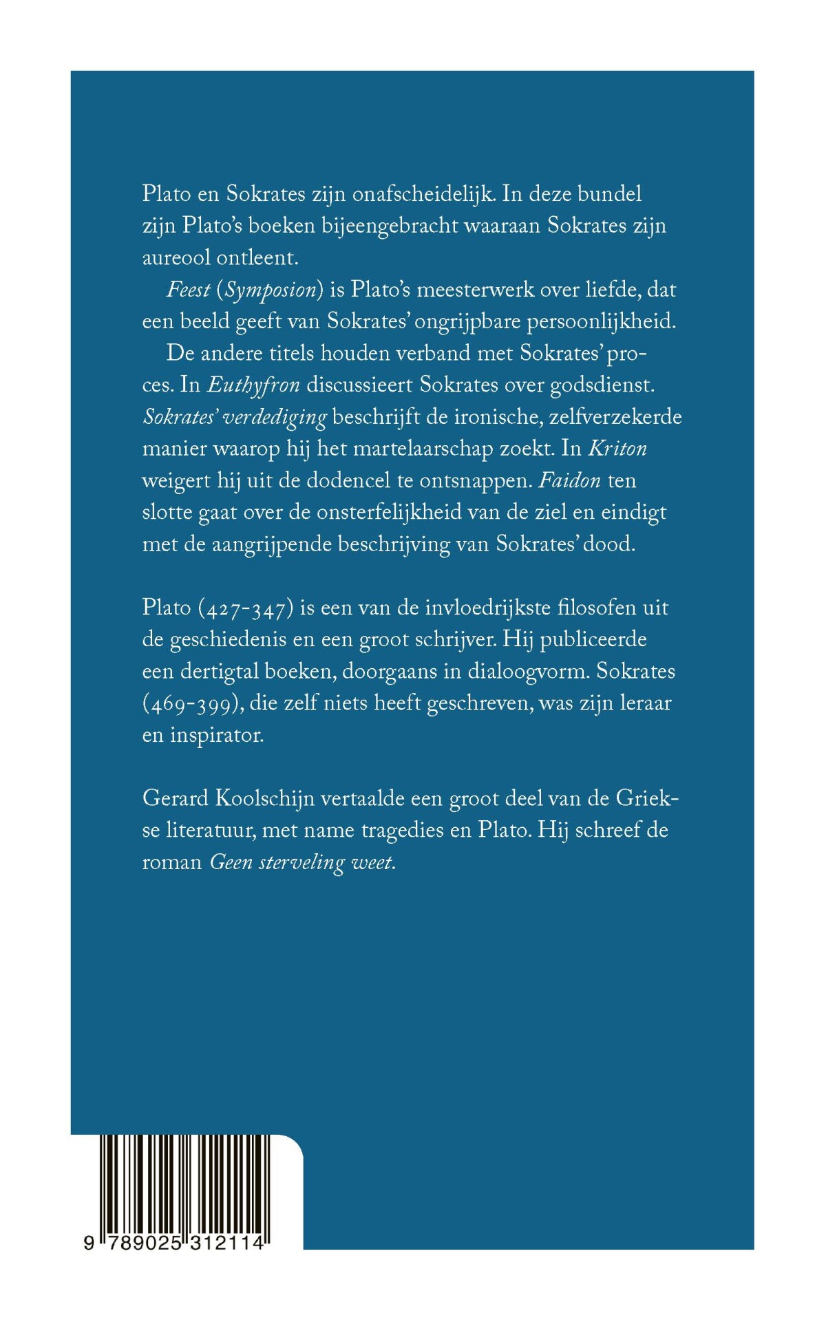 Sokrates' leven en dood achterkant