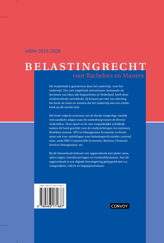 Belastingrecht Bachelors Masters 2019-2020 achterkant