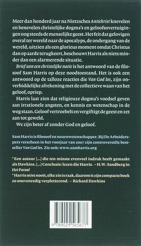 Brief Aan Een Christelijke Natie achterkant