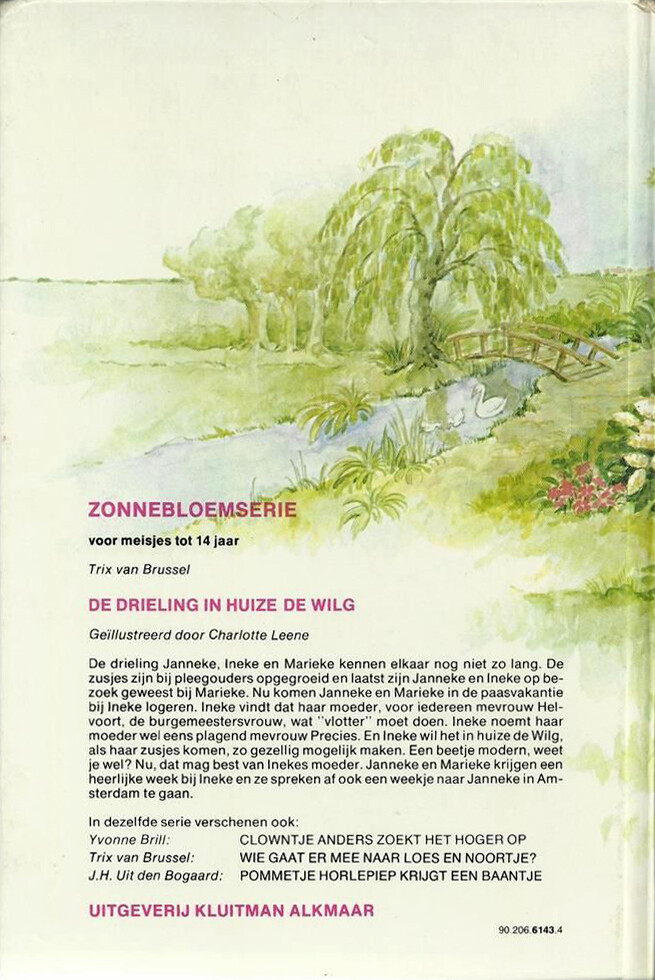 De drieling in Huize de Wilg / Zonnebloem serie / 3 achterkant