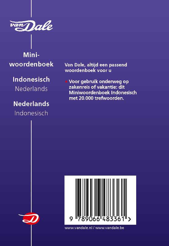 Van Dale miniwoordenboek / Van Dale miniwoordenboeken achterkant