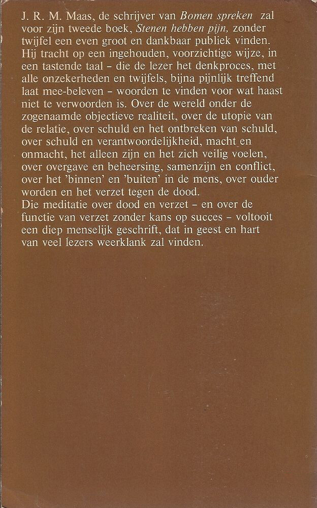 Stenen hebben pijn / Contact tijdsdocumenten achterkant