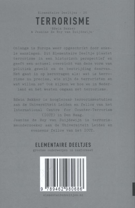 Terrorisme / Elementaire Deeltjes / 20 Terrorisme / Elementaire Deeltjes / 20 achterkant