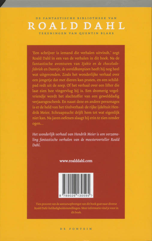 De fantastische bibliotheek van Roald Dahl  -   Het wonderlijk verhaal van Hendrik Meier achterkant