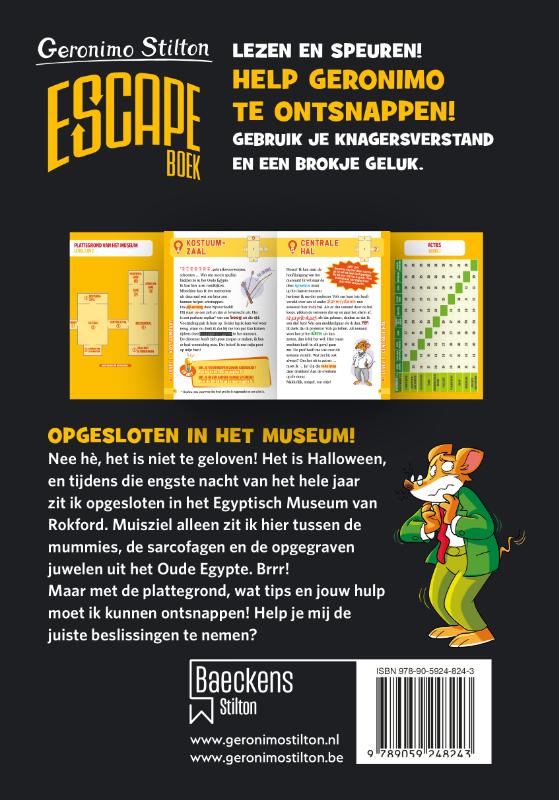 Opgesloten in het museum! / Geronimo Stilton escapeboek achterkant
