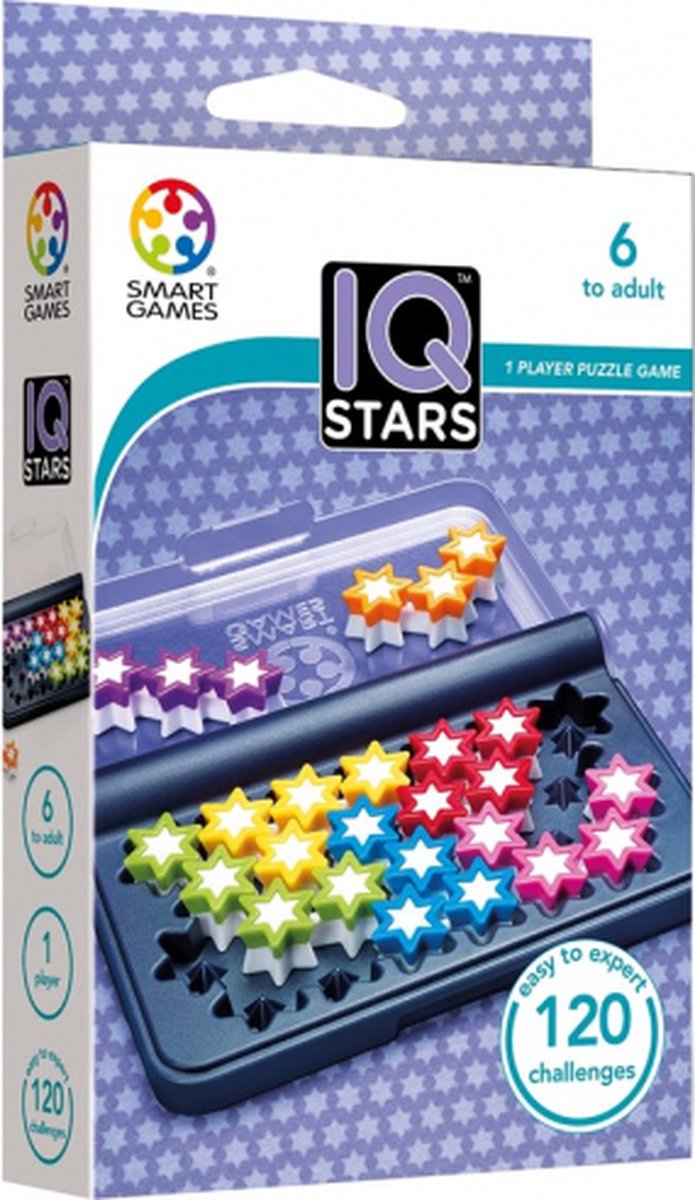 boekenbalie_5414301521105_cover SmartGames - IQ Stars - 120 opdrachten - Denkspel