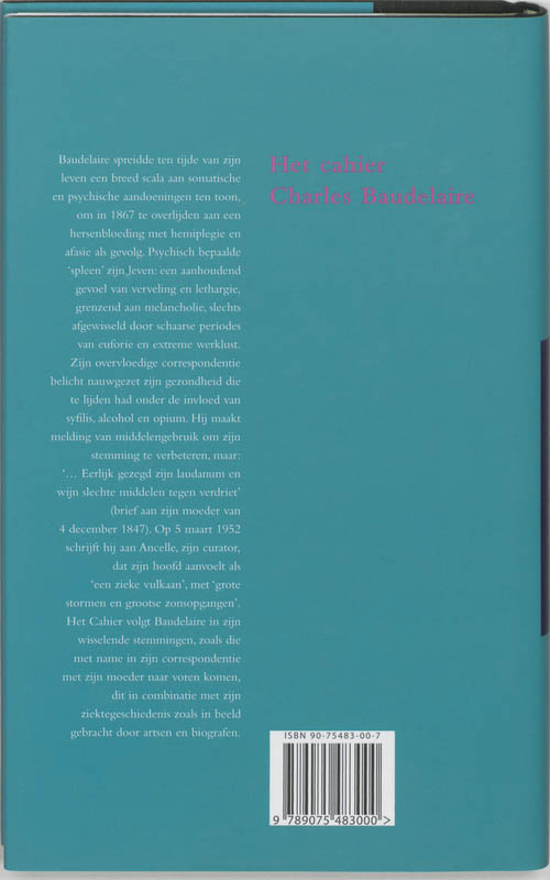 Het Cahier Charles Baudelaire achterkant