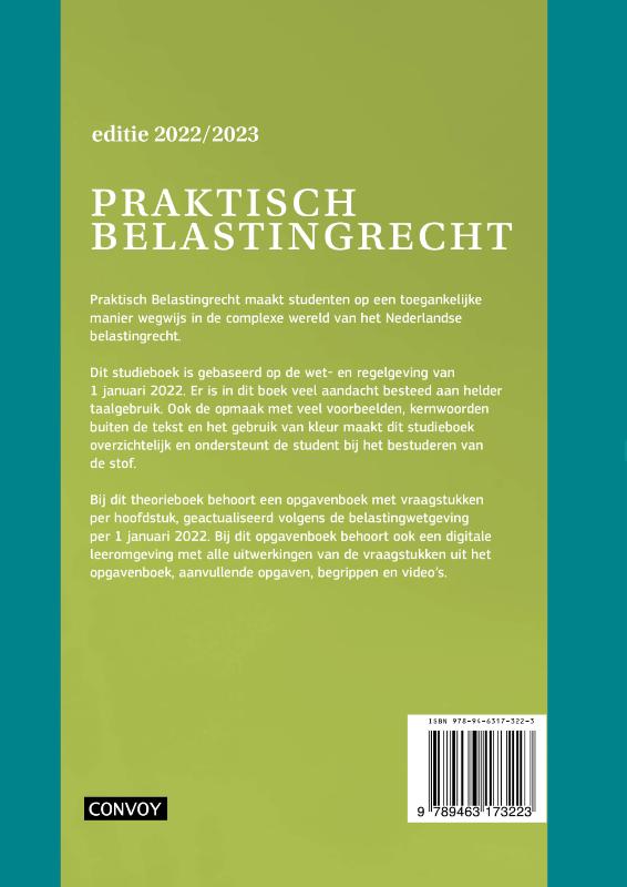 Praktisch Belastingrecht 2022-2023 Theorieboek achterkant