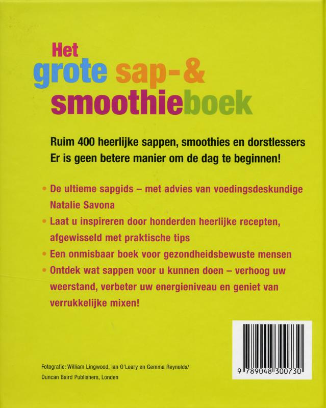 Het grote sap- en smoothieboek achterkant