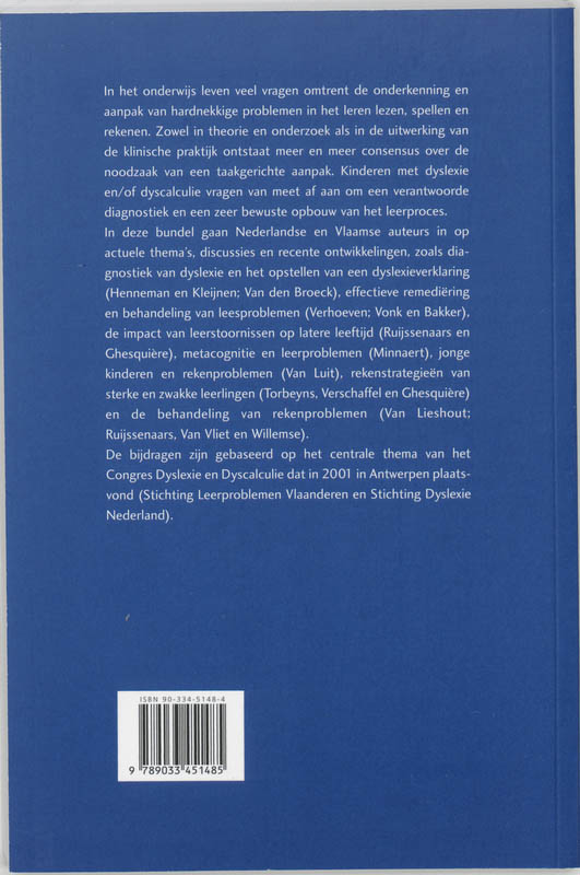 Dyslexie en dyscalculie Dyslexie en dyscalculie achterkant