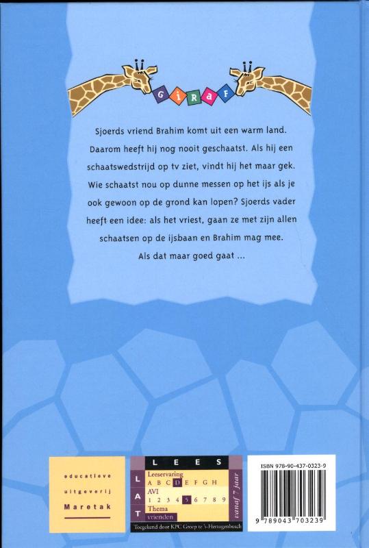 Giraf  -   Twee vrienden op het ijs achterkant