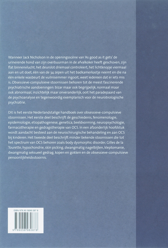 Handboek obsessieve-compulsieve stoornissen Handboek obsessieve-compulsieve stoornissen achterkant