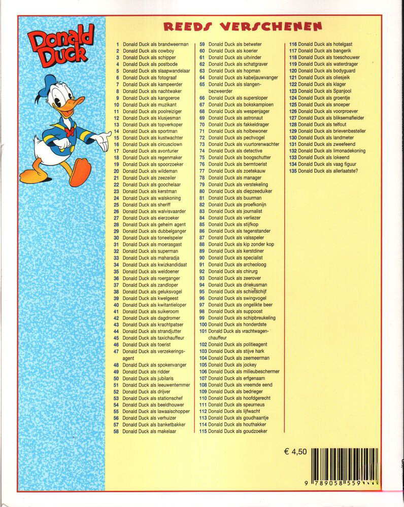 Donald Duck als ... werktitel / De beste verhalen van Donald Duck / 109 achterkant