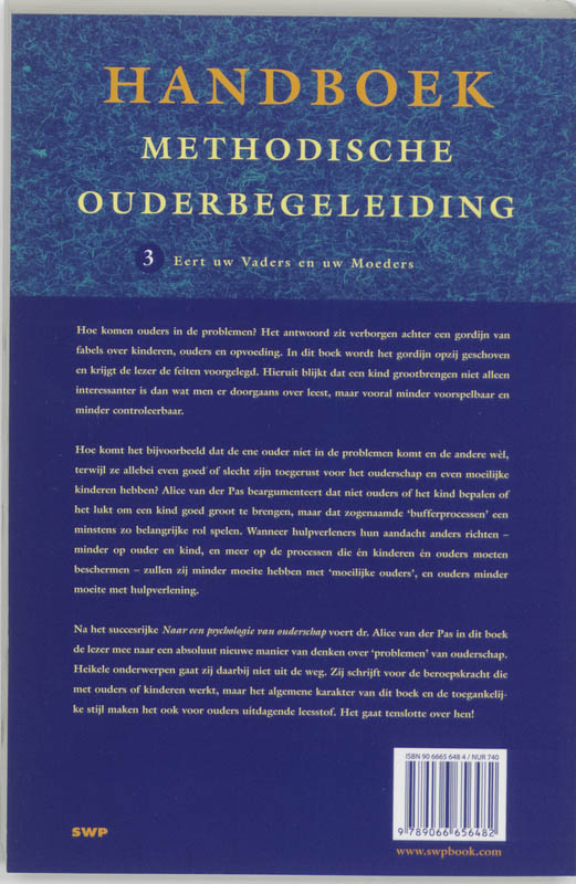 Handboek methodische ouderbegeleiding / 3 Eert uw vaders en uw moeders / Handboek methodische ouderbegeleiding / 3 achterkant