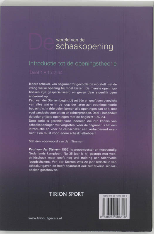 De wereld van de schaakopening / Introductie tot de openingstheorie / 1 achterkant