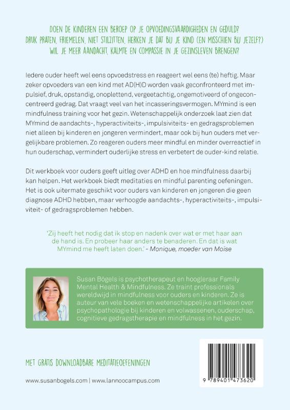 MYmind Mindfulness voor ouders van kinderen en jongeren met aandachtsproblemen achterkant