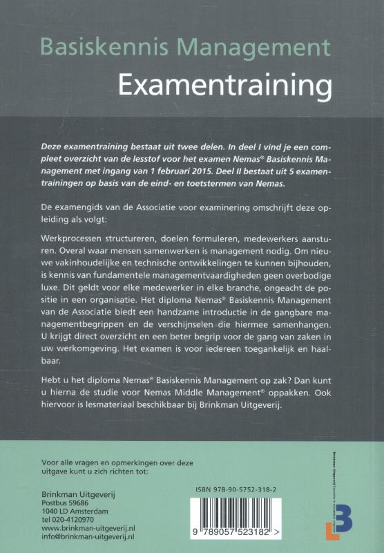 Examentraining Nemas basiskennis management (NBM) achterkant