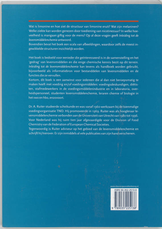 Inleiding tot de levensmiddelenchemie achterkant