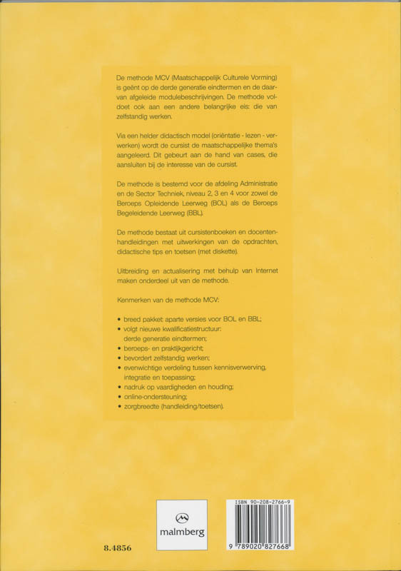 Maatschappelijke culturele vorming Techniek (beroepsbegeleidende leerweg) Niveau 3 Cursistenboek 1 achterkant